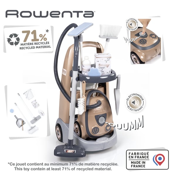 Smoby Rowenta städvagn och dammsugare