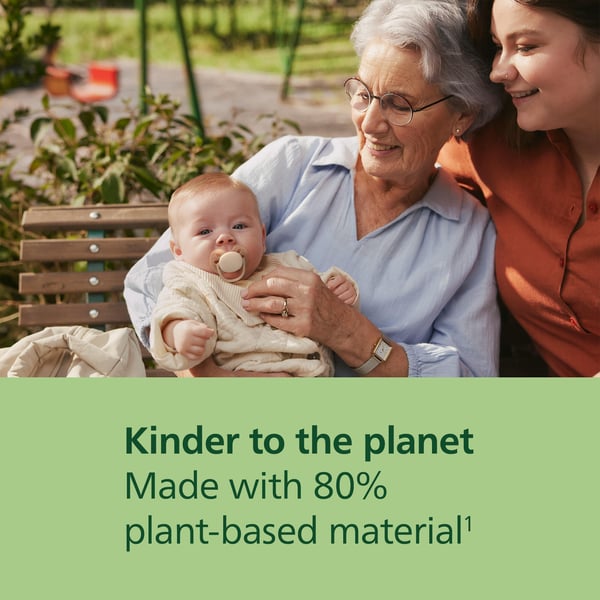 Philips Avent Ultra soft-napp, 0–6 mån, 2 st/förpackning, gul/orange, 80 % växtbaserade material