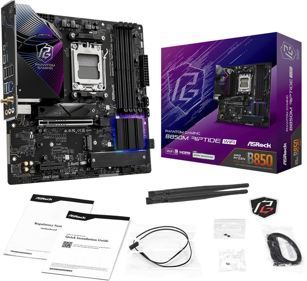 Asrock Phantom Gaming B850M Riptide WiFi AMD AM5 MicroATX-moderkort