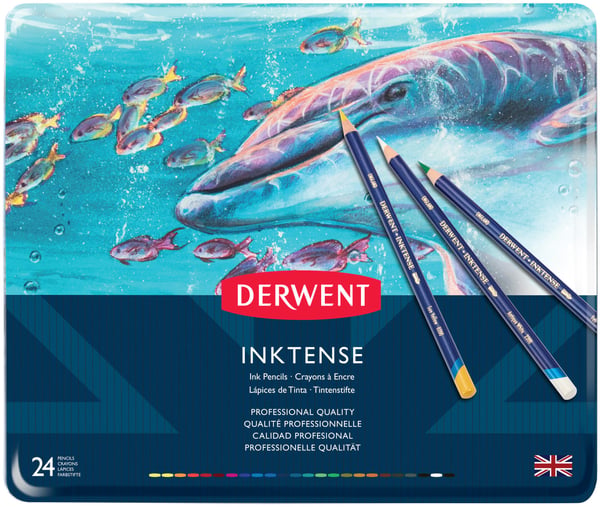 Derwent Inktense - bläckpennor set, 24 pennor