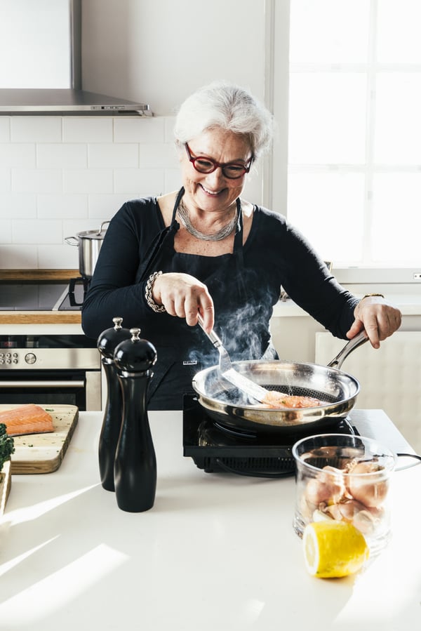 Heirol Pro Steelsafe -stegepande, rustfrit stål + non-stick belægning, 24 cm