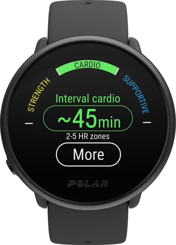Polar Ignite 2 sports watch, sort perlemor