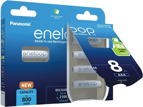 Panasonic Eneloop AAA 800 mAh - batteri, 8 st