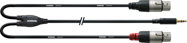 Cordial -Y-kabel, 3,5mm - 2 x XLR-honkontakt, 1,8 m