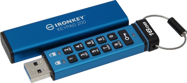 Kingston IronKey Keypad 200 16 Gt 256-bit XTS-AES -USB 32 Gen 1 -minne