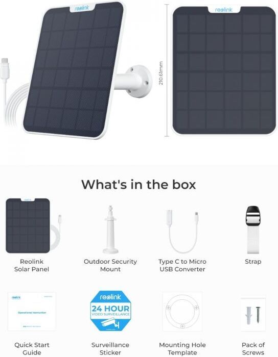 Reolink Solar 2 - solpanel för Reolink-kameror, vit