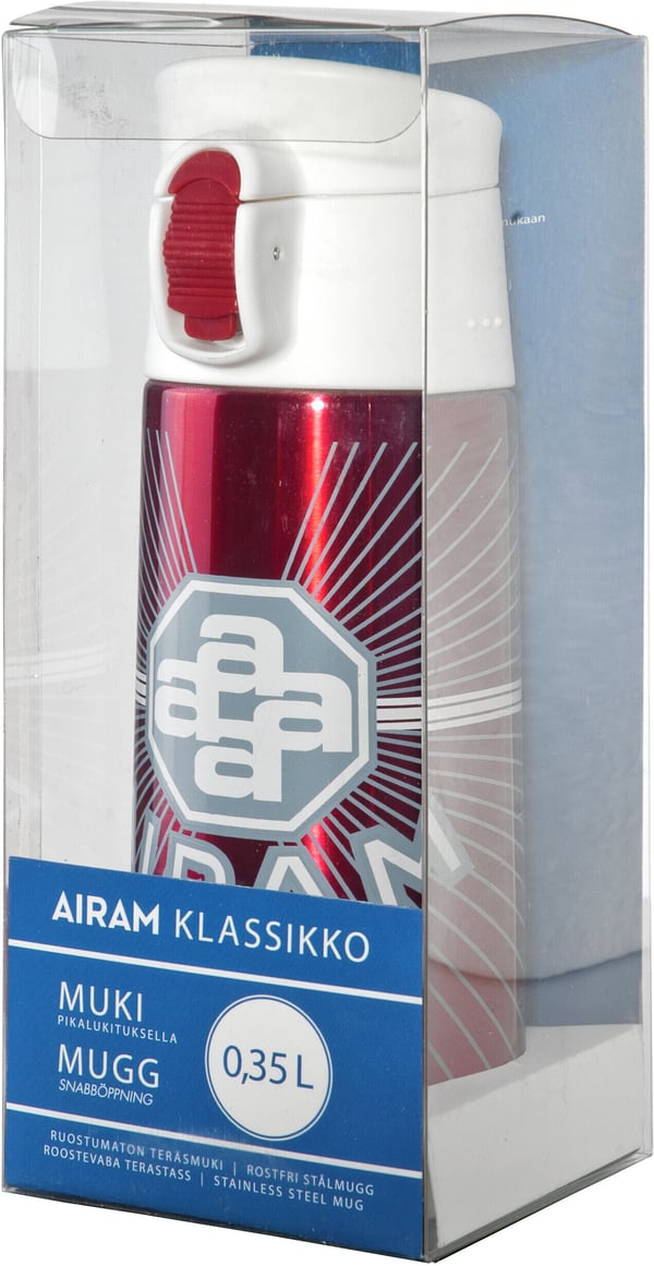 Airam Klassikko stålmugg 0,35 l, röd