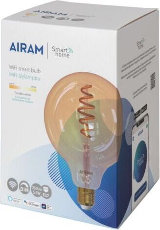 Airam SmartHome Globe 125 -smartlampe, E27, amber, 350lm, 1800-3000K, WiFi