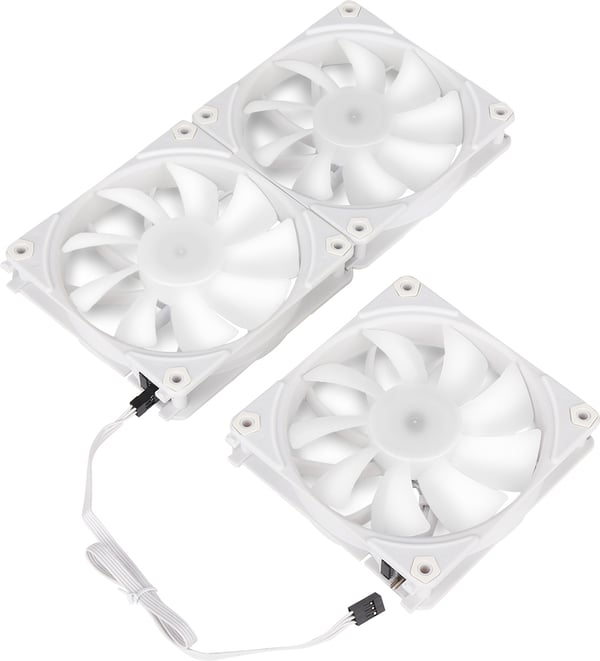 Blackstorm Luna UF120 ARGB PWM-fläktpaket, vit, 120 mm, paket om 3 st