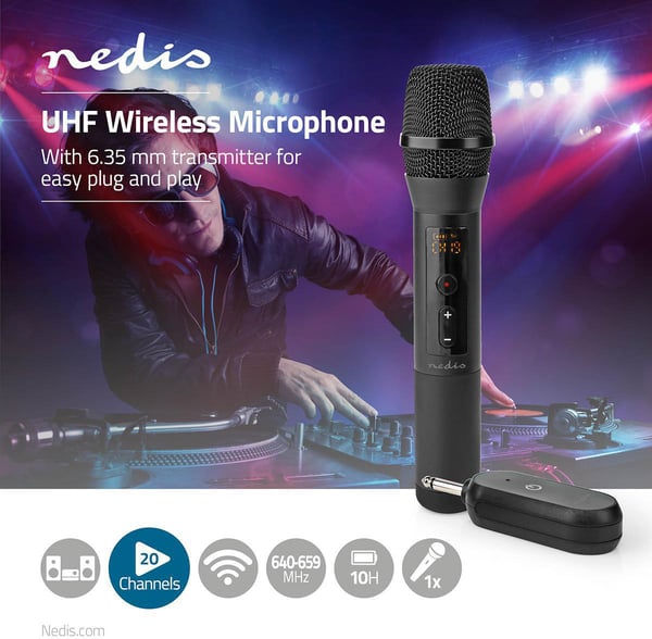Nedis trådløst mikrofonsystem (MPWL200BK)