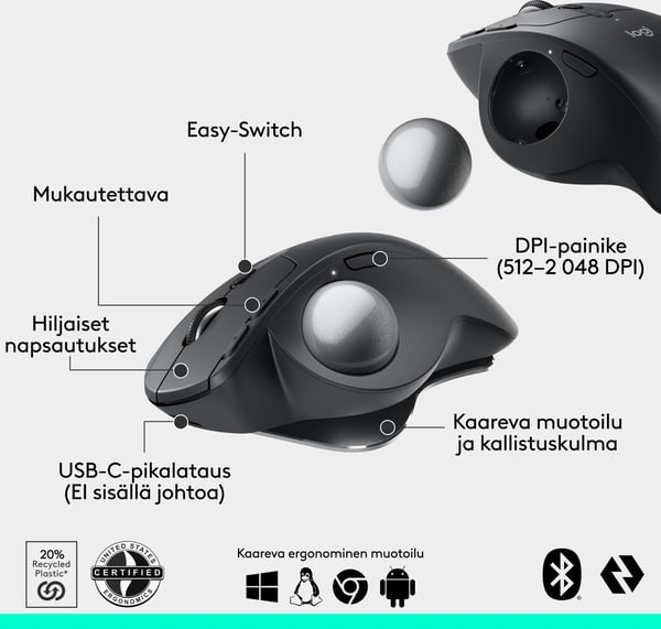 Logitech MX Ergo S trådløs trackballmus