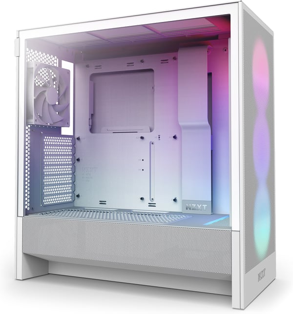 NZXT H5 Flow RGB (2024) ATX-chassi med fönster, vit