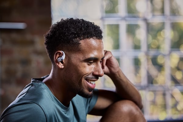 SHOKZ OpenFit 2+ trådlösa öronskåpshörlurar, grå