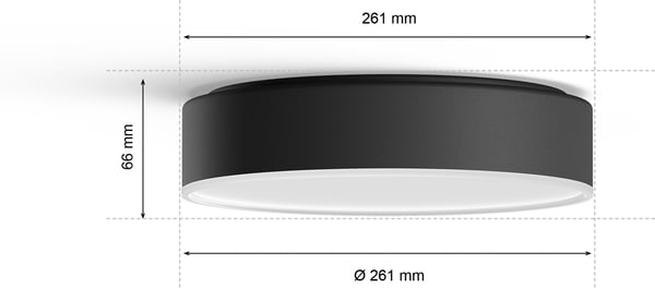 Philips Hue Enrave S hvid ambiance -smart loftlampe, lille, sort