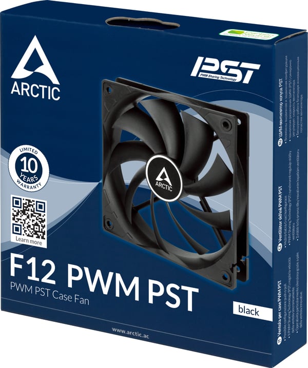 Arctic F12 PWM PST ventilator, 120 mm, sort