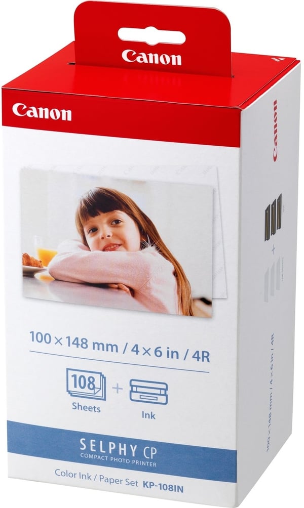Canon KP-108IN - utskriftsförbrukningspaket, 108 ark + 3 färgbleckpatroner