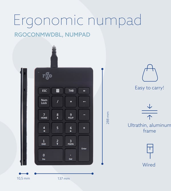 R-Go Numpad Break -numertangentbord, svart