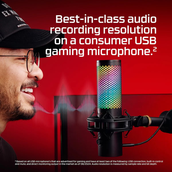 HyperX QuadCast 2 S USB-mikrofon, svart