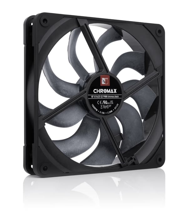 Noctua NF-A14x25 G2 PWM chromax.black fläkt, 140 mm