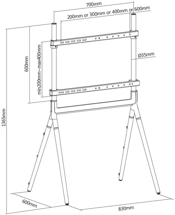 Mozi Art Series FS-21 golvstativ för 49 - 75" TV