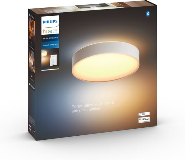 Philips Hue Enrave M vit ambiance smart taklampa, mellanstor, vit