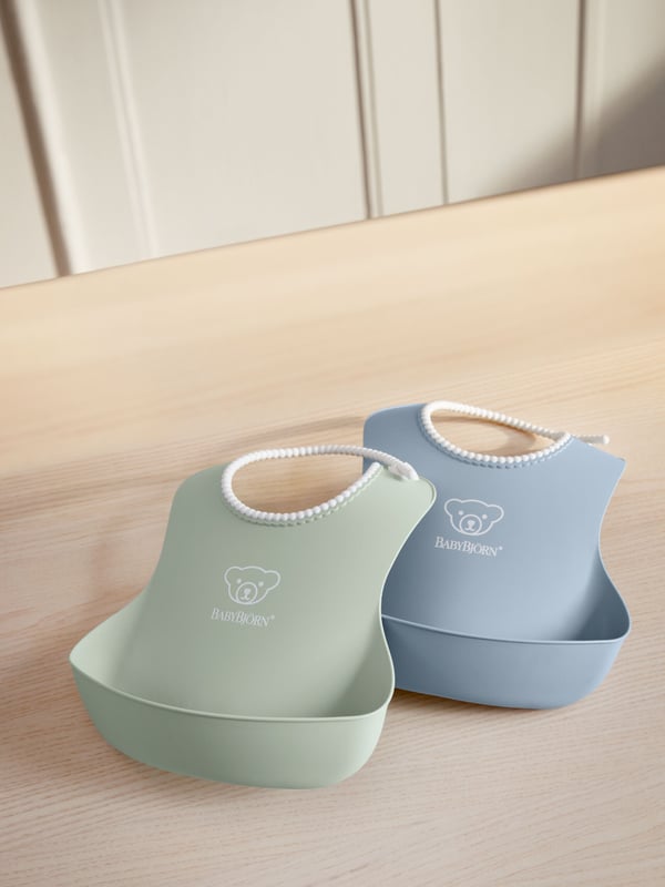 BabyBjörn Baby Bib - madlappen, 2 stk, Powder Green / Powder Blue