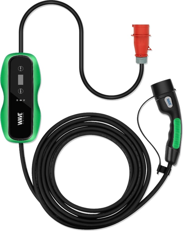 Wave EV 3-fasig laddare för elbilar, 11 kW, 3 x 16 A, Typ2, 5 m, svart