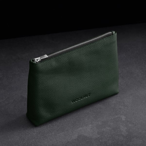 Woolnut Leather Pouch -tilbehørstaske, grøn