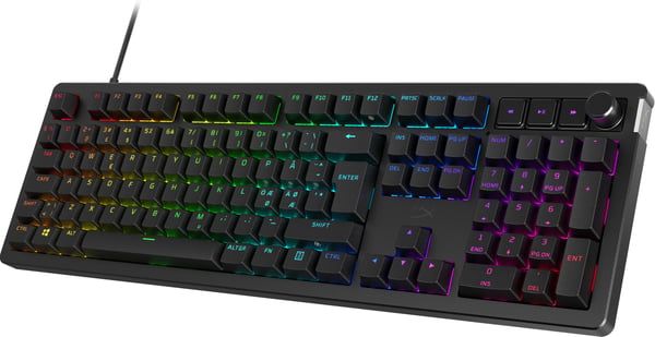 HyperX Alloy Rise-spel tangentbord, HyperX Linear-brytare, svart
