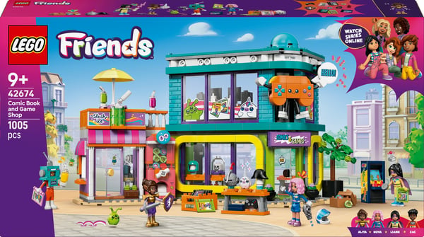 LEGO Friends 42674 - Serietidnings- och spelbutik
