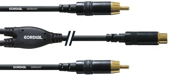 Cordial 2 x RCA hane - RCA hona -y-kabel, 30 cm Cordial 2 x RCA hane - RCA hona -y-kabel, 30 cm