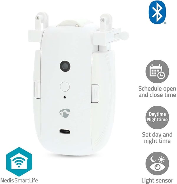 Nedis SmartLife Gardinrobot - gardinstyrning, I/U-skena