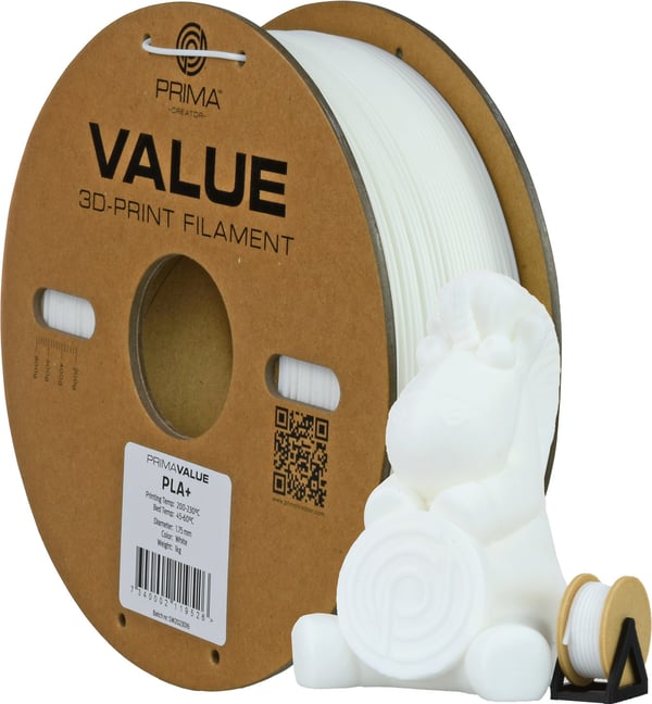 PrimaValue PLA+ filament 3D-printer, 1.75 mm, hvid PrimaValue PLA+ filament 3D-printer, 1.75 mm, hvid