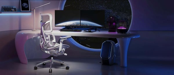 Sihoo Doro S300 - ergonomisk kontorsstol med fotstöd, vit