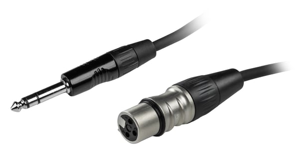 Fuj:tech 6,3 mm TRS hane – XLR hona signalkabel, 3 m, svart