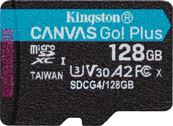 Kingston 128 GB microSDXC Canvas Go! Plus Gen4 minneskort + SD-adapter