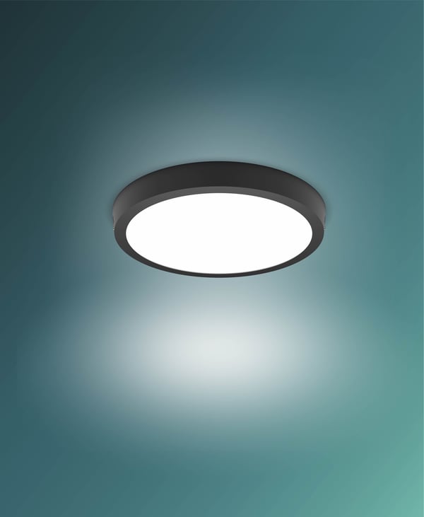 Philips Magneos DL252 -takplafond, rund, svart, 1900 lm, 2700K