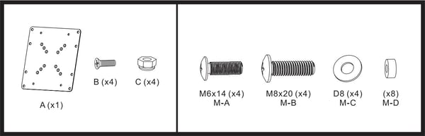 MediaLounge VESA-adapter, 75x75/100x100mm  120x180/200x100/200x200mm