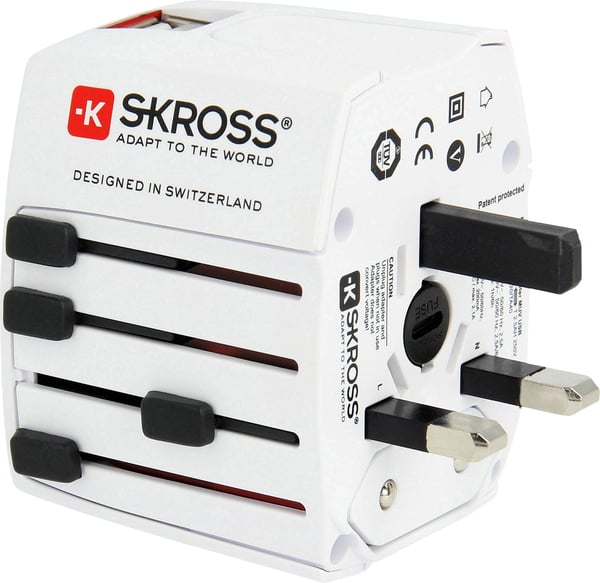 SKROSS MUV USB 2xA -resedelsadapter med två USB-portar