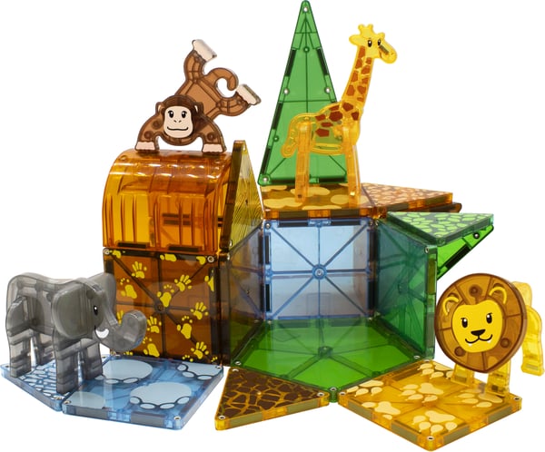 MAGNA-TILES Safari-djur - magnetbyggsats, 25 delar