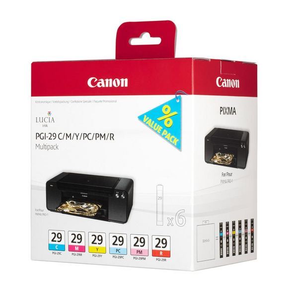 Canon PGI-29 C/M/Y/PC/PM/R bläckpatronpaket, 6 färger