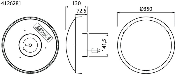 Airam Zeo Duo 350 - takplafond, 1100 lm, 18 W, med utbytbar ljusfärg