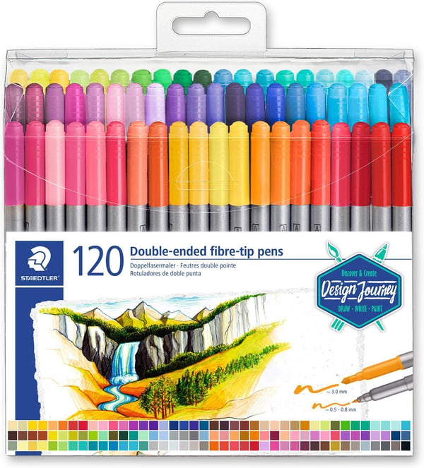 Staedtler 2-spetsig filt/fiberpenna 120 färger