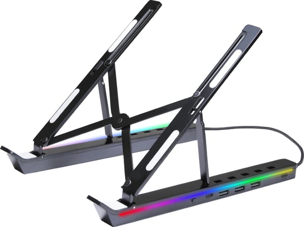 Blackstorm X15 -bärbar datorställ med USB-portar och RGB-lampor