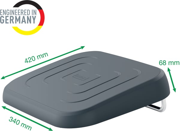 Leitz Ergo -justerbar fodstøtte, 80 % genbrugsplast, grå