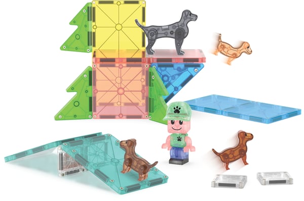 MAGNA-TILES® Hundpark magnetbyggsats, 27 delar