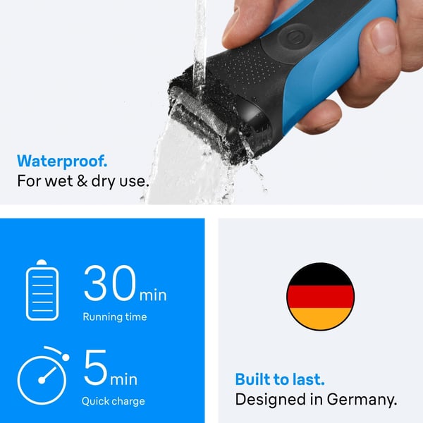 Braun Series 3, 310BT Wet&Dry -rakapparat med skäggtrimmertillbehör