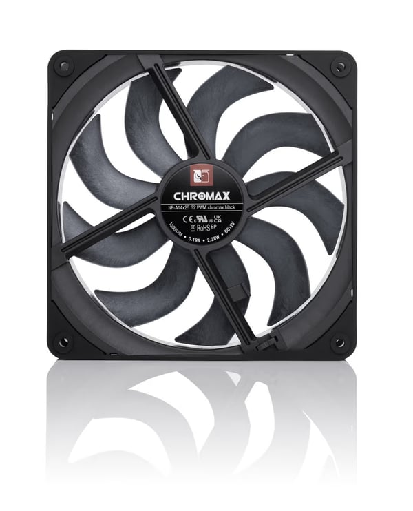 Noctua NF-A14x25 G2 PWM chromax.black fläkt, 140 mm