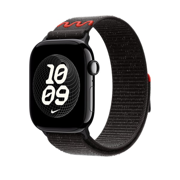 Apple Watch 46 mm Midnight Black Nike Sport Loop armband (MGD34)