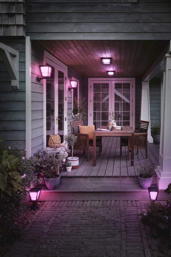 Philips Hue Econic Outdoor-smart lyslygte, opad, sort, 30 cm, 1150 lm